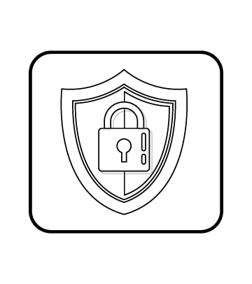 symbol antivirus : un bouclier avec un cadenas au centre