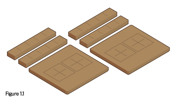 Figure 1.1 deux languettes coupées de chacun des deux murs en pain d'épices